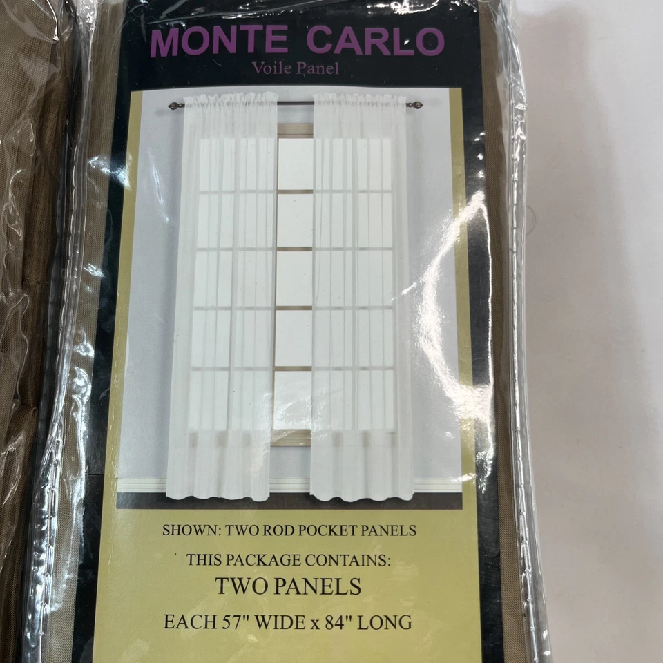 2 Sets Of 2 Rod Pocket Panels 57 W 84 L Taupe - Image 2 of 4