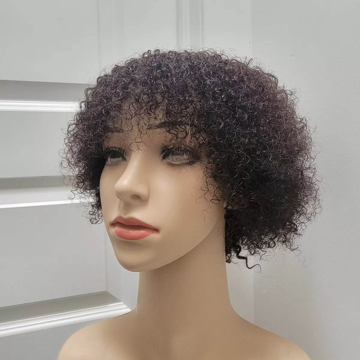 Natural Afro Kinky Curly 100 Virgin Human Hair Classic Cap Wig