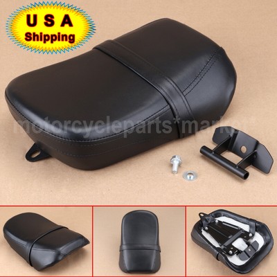 Leather Rear Passenger Seat Cushion Pad Black For Kawasaki Vulcan S EN650 ABS