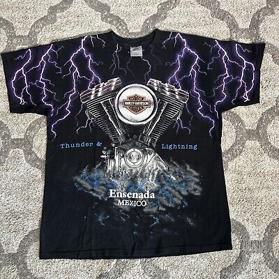 Vintage Harley Davidson Thunder And Lightning AOP All Over Vintage Harley Davidson Thunder And Lightning AOP All Over