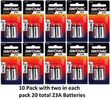 10 packages - Rayovac 23A 12 Volt Batteries 2 per pack 12 Volt