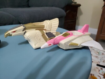 3 Power Rangers White Falcon Zord 1995 Saban and Pink Ship Black Yellow