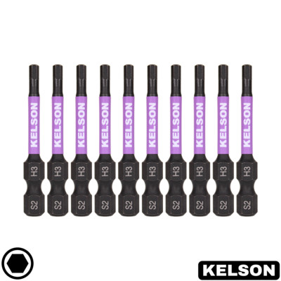 3mm Sechskant H3 Inbus 50mm Schlagschrauber Bits magnetisch 1/4'' Universal KELSON
