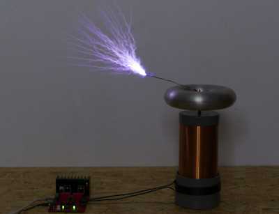 230V Teslaspule mit Toroid, Bausatz, Halfbridge SSTC kit, Solid State Tesla Coil
