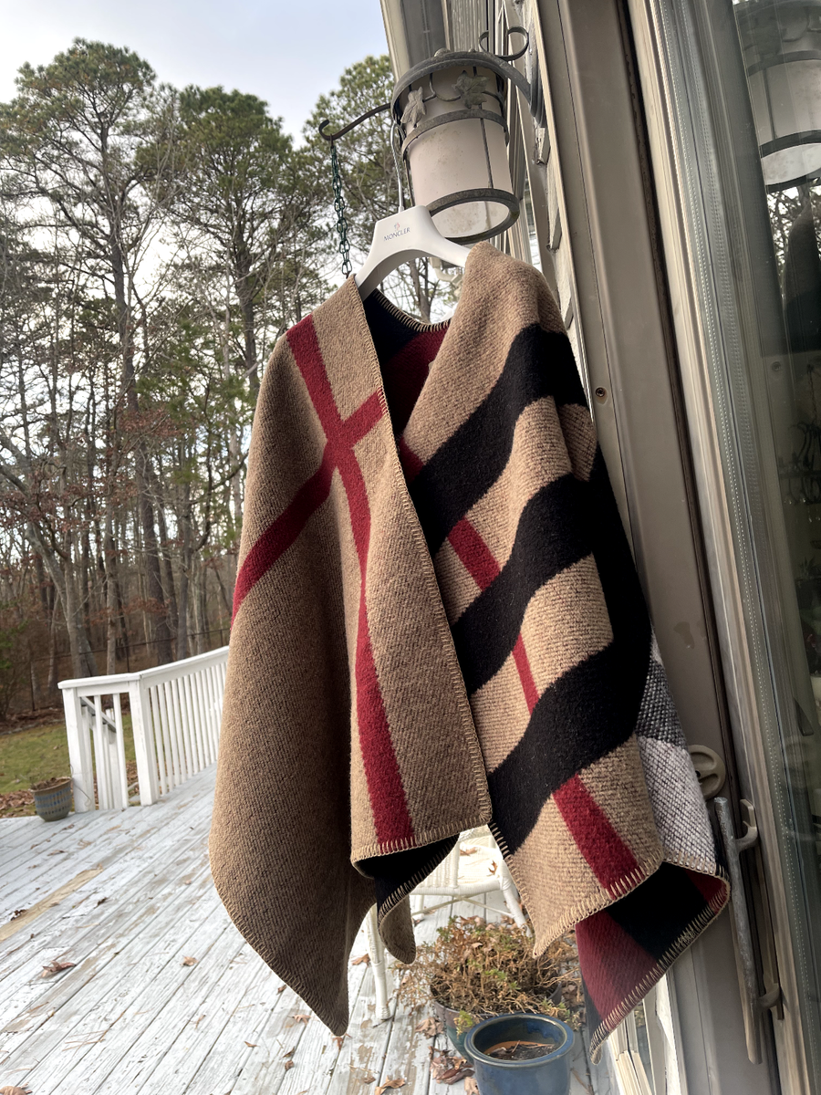 Burberry London Mega Check Wool Cashmere Cape Poncho wrap | eBay Burberry London Mega Check Wool Cashmere Cape Poncho wrap | eBay