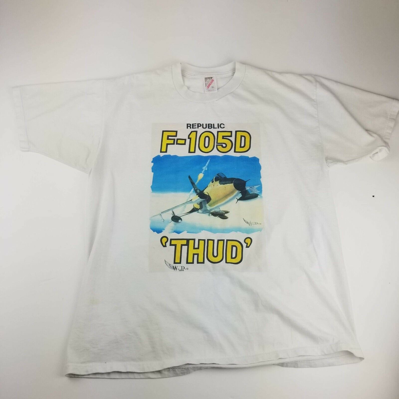 90s Weekly update vintage tshirt republic F-105D by Size thud 1994 WD Jerzees Portland Mall
