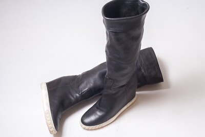 CASADEI Womens Black Leather High Boots Knee Size EU 39 / US 9