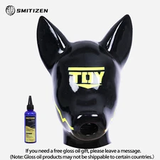 Smitizen Silicone Long Ears Drone Hood Toy Pattern Latex-like Mask for Fetish