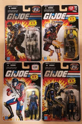 Bundle Deal GI Joe 25th Anniversary (x4) Cobra Firefly BAT Viper Air Trooper MOC