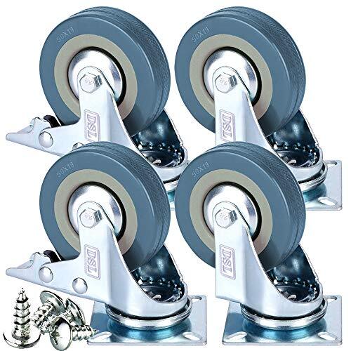DSL Heavy Duty Braked 50mm Swivel Castor Wheels Trolley – Caster Wheels set of