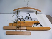 Vintage SETWELL Wooden Hangers Clamps Lot 3 other 3 hangers non-branded Lot 6