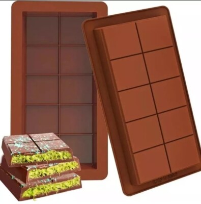 Schokoriegel Form Silikon Dubai Schokolade 10 Zellen Kunafa Süßigkeiten Pistazie Geschenk