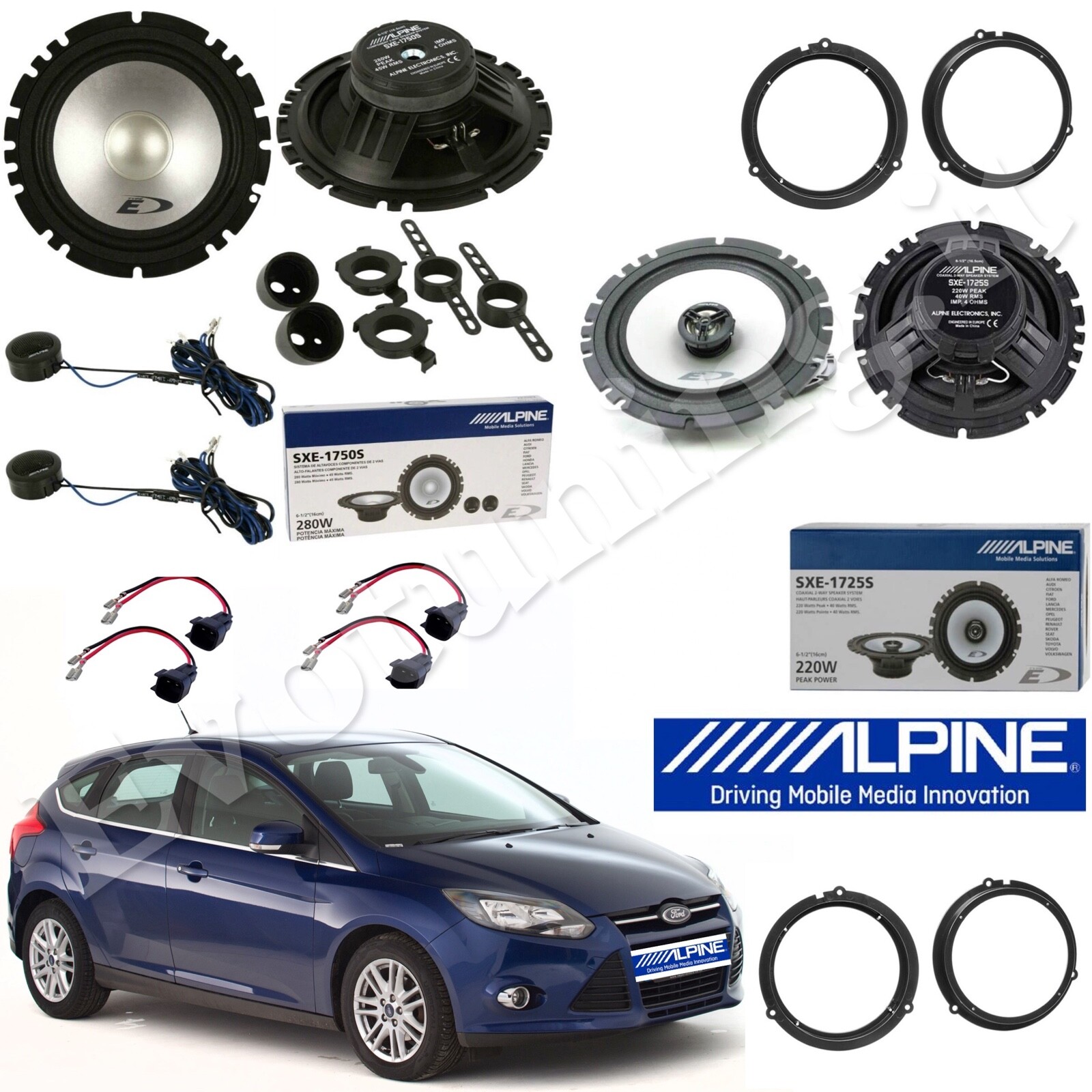 Kit Audio Alpine Ford Focus III/IV | 6 Casse Hi-Fi per Auto