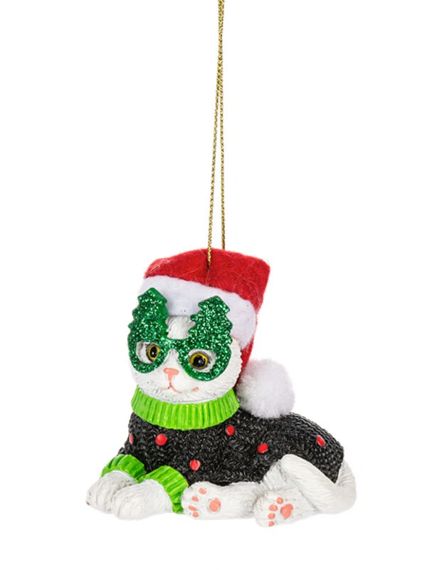 Feliz Navidad Cat Holiday Ornaments - Image 2 of 4