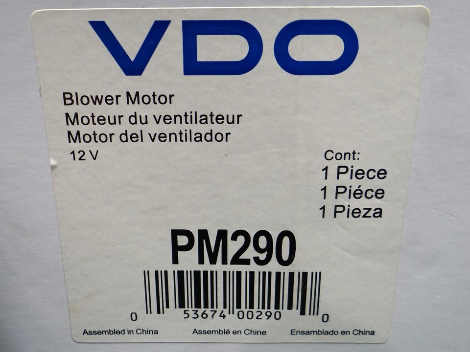 Motor soplador VDO HVAC PM290 12 V para Ford E-150 2010-2014 Foto 2 de 4