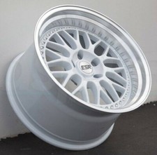 18 Inch Esr Sr01 White With Machined Lip 18x9.5 5x120 35 Wheels Set 4 Rims