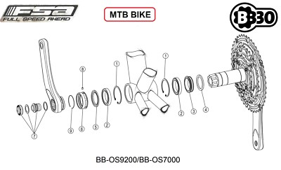 パーツ FSA BB30 Genuine FSA BB30 Spare Parts EE52 (for Road and MTB bikes