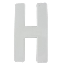 Big Plastic Initial "H" Pin - White Huge Large Letter