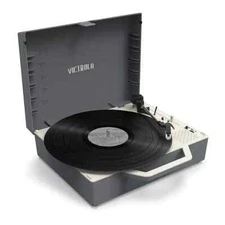 Victrola Re-Spin Sustainable Bluetooth Suitcase Record Player - Graphite Grey