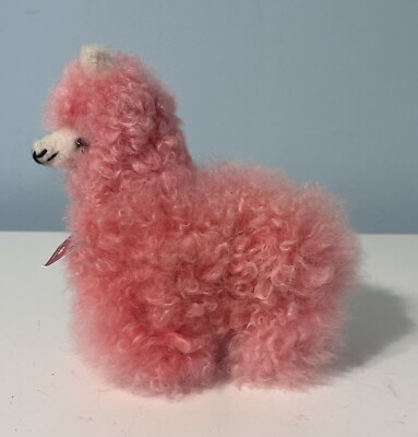 Handmade In Peru Pink Llama Alpaca Stuffed Animal Plush