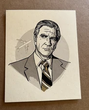Tyler Stout Gold Airplane Movie Handbill Pros & Cons XI Art Print Leslie Nielsen