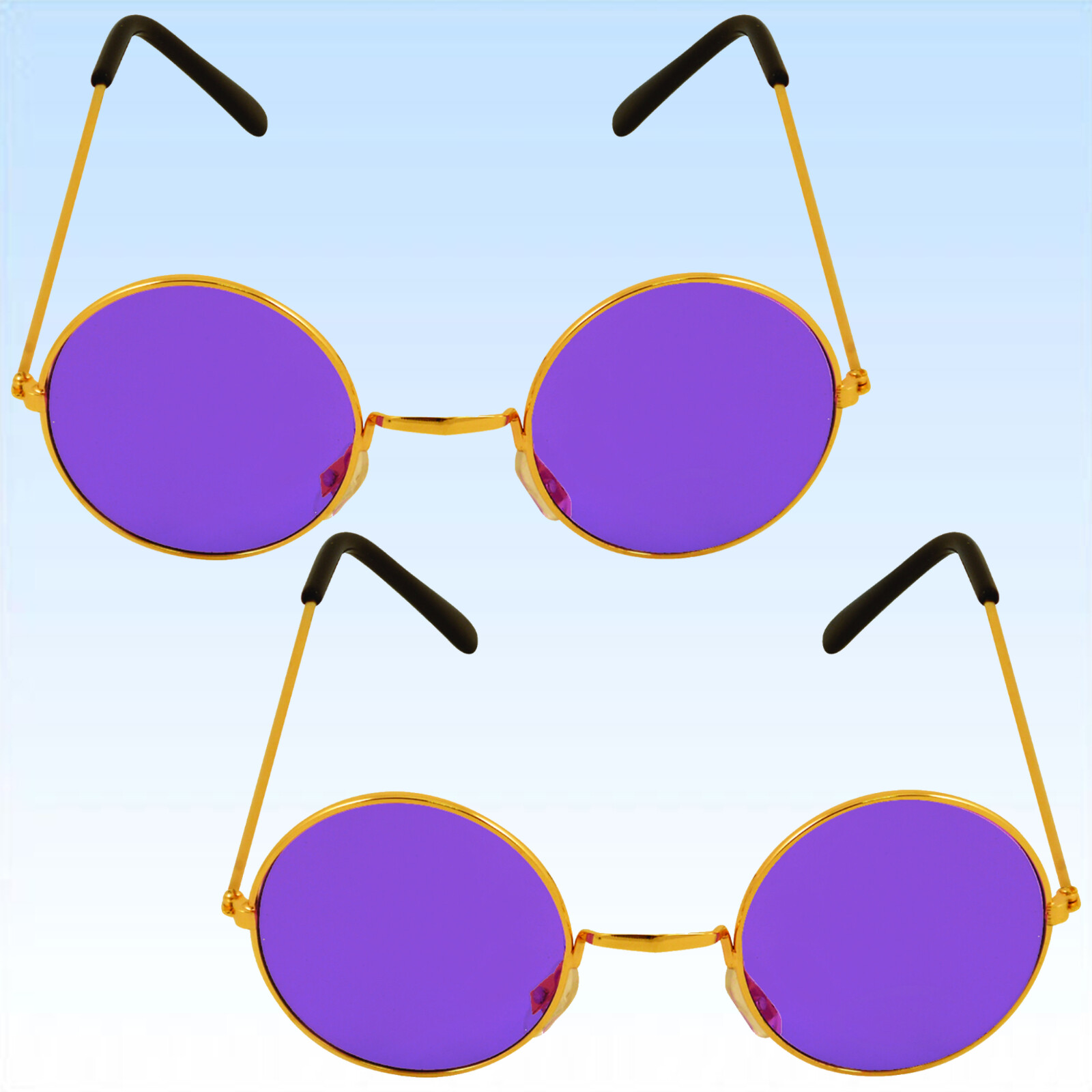 Hippie Brille John Lennon Style - Runde Retro Sonnenbrille 70er Jahre Flower Power