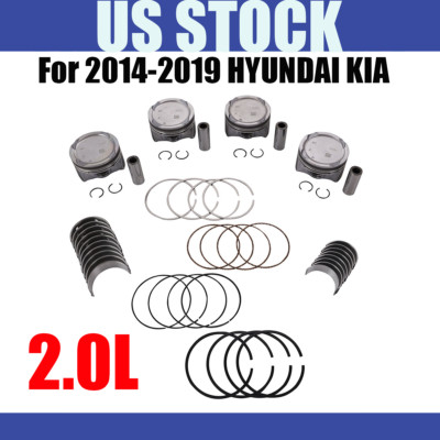 4 x Piston & Rings kit For Kia Soul Forte Forte5 Hyundai Elantra 2.0L 2014-2018