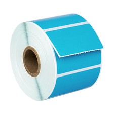 ZEBRA 2.25 x 1.25 BLUE Direct Thermal Labels FOUR 4 Rolls LP2824 ZP450 LP2844