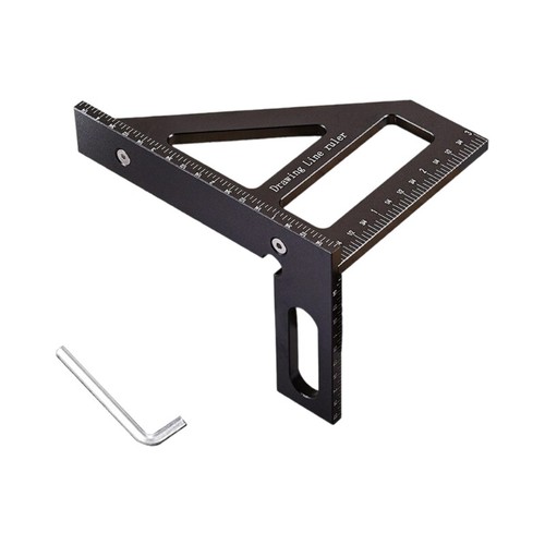 MultiFunction Aluminum Protractors Ruler For Accurate Woodworking Layouts - Picture 2 of 10