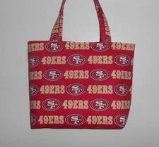 Handmade NFL San Francisco 49ers  Red Background Tote Purse Bag