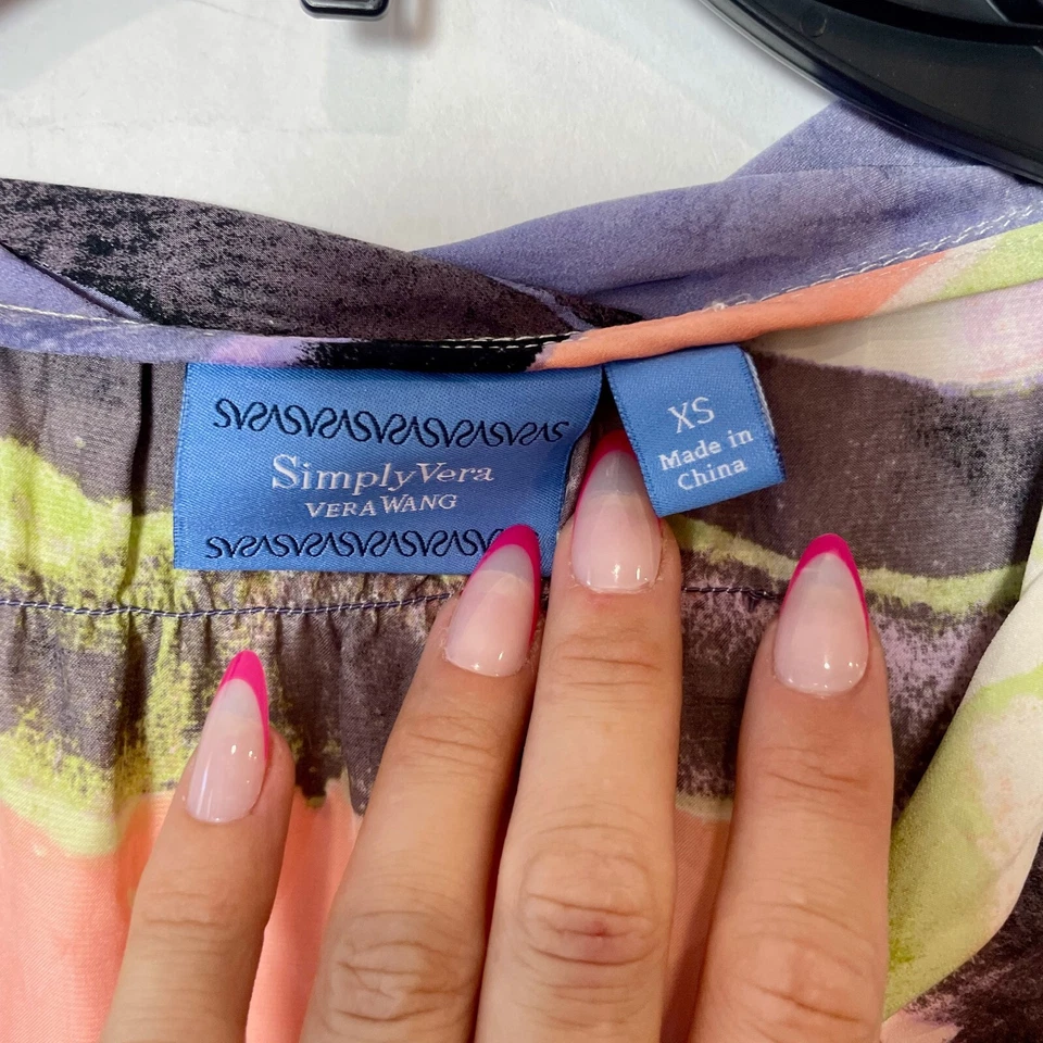 Vestido feminino Simply Vera Vera Wang sem mangas XS multicolorido enfeitado - Imagem 4 de 4