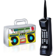 Retro Inflatable Boombox Cell Phone Props 80s 90s Party Decorations