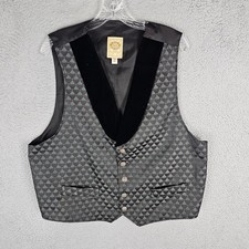 Wah Maker Vest Men XL Frontier Clothing Geometric Velvet Lapel Western USA