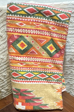 Southwestern Aztec Geometric Multicolor Polyester Throw Blanket