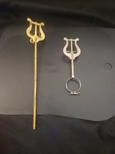Lot Of 2 Vintage Marching Lyres Brass/ Steel 1 Brass One Marked Elton