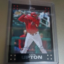 JUSTIN UPTON ROOKIE CARD 2007 Topps Baseball ARIZONA DIAMONDBACKS RC. rookie card picture