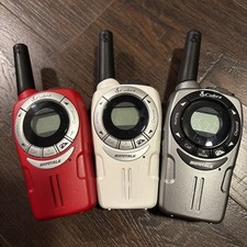 Lot of 3 Cobra ACXT360 2-Way Walkie Talkies - Red/White/Gray UNTESTED 