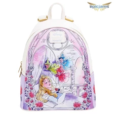 Loungefly Disney Sleeping Beauty Flowers & Three Good Fairies Mini Backpack New