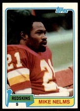 1981 Topps #407 Mike Nelms Rookie Washington Redskins RC Card. rookie card picture