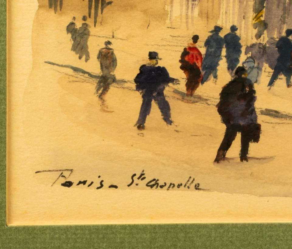 Fernand Guignier (1902-1972) Paris Watercolor, Saint Chapelle, 1954 - Image 4 of 4