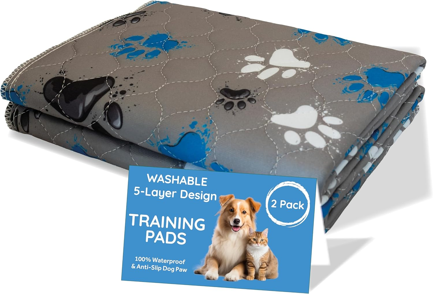 5-Layer Washable Puppy Training Pads | Reusable Dog Pee Pads | Super Absorbent P