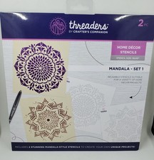 CC2 Crafters Companion Threaders Mandela Set 1 Home Decor Stencils 10" x 10"