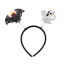 Novelty Bat Pattern Headband for Halloween 4.72" Diameter Black Orange 1 Pc