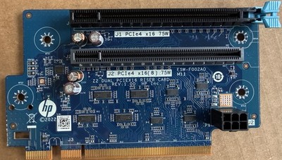 HP Z2 Dual PCIe Gen4 x16 Riser Card M16464-001 Rev 1.00 J1 x16 J2 x16(x8) 75W