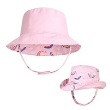 Baby Boy Girl Sun Hat,Adjustable Toddler Kids UPF 50 6-24 Months Pink-rainbow