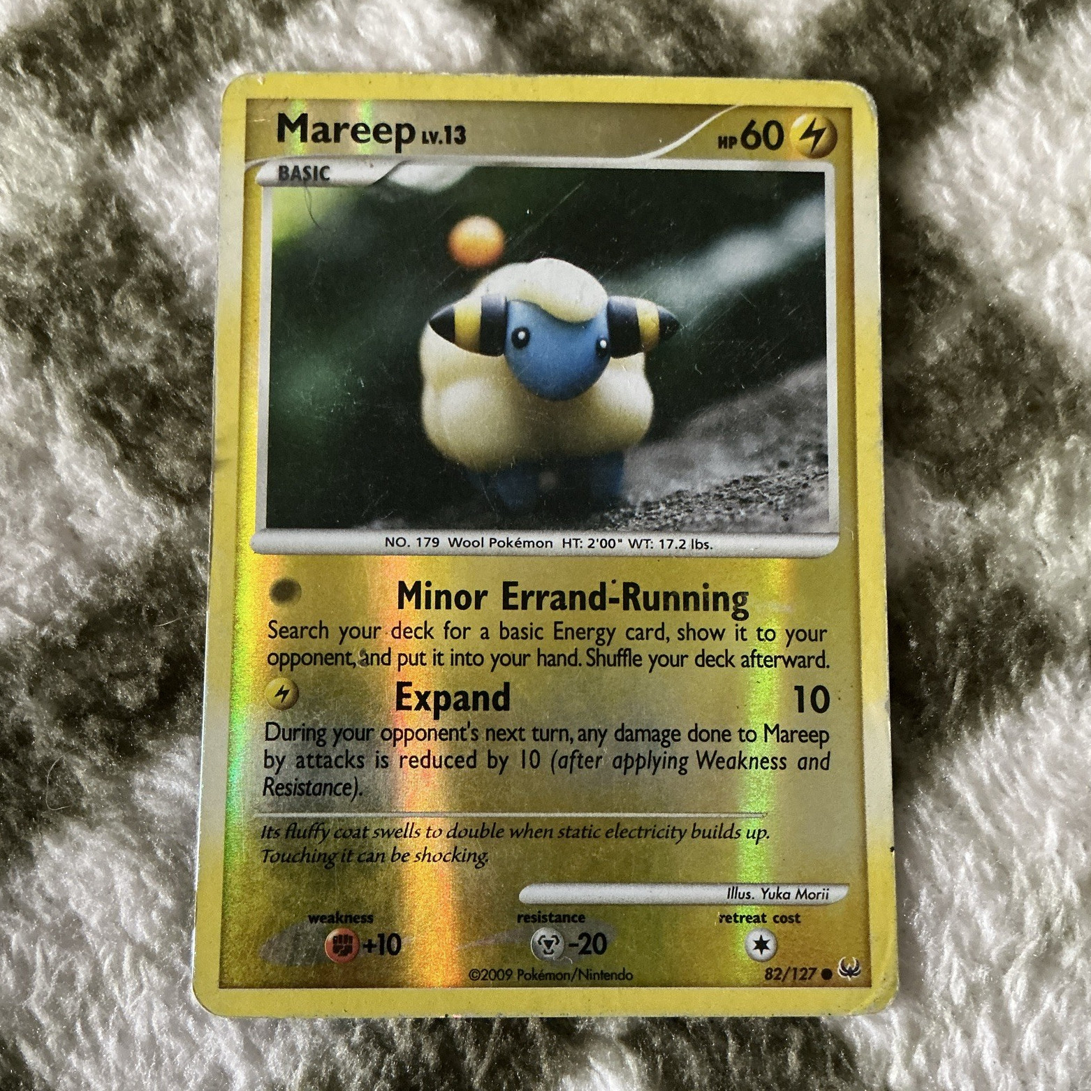Pokemon TCG Mareep 82/127 Reverse Holo Common 60 HP Platinum 2009 Eng