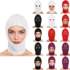 Unisex Face Mask Hood with Drawstring Adjustable Open Eye  Mouth Hood Cosplay