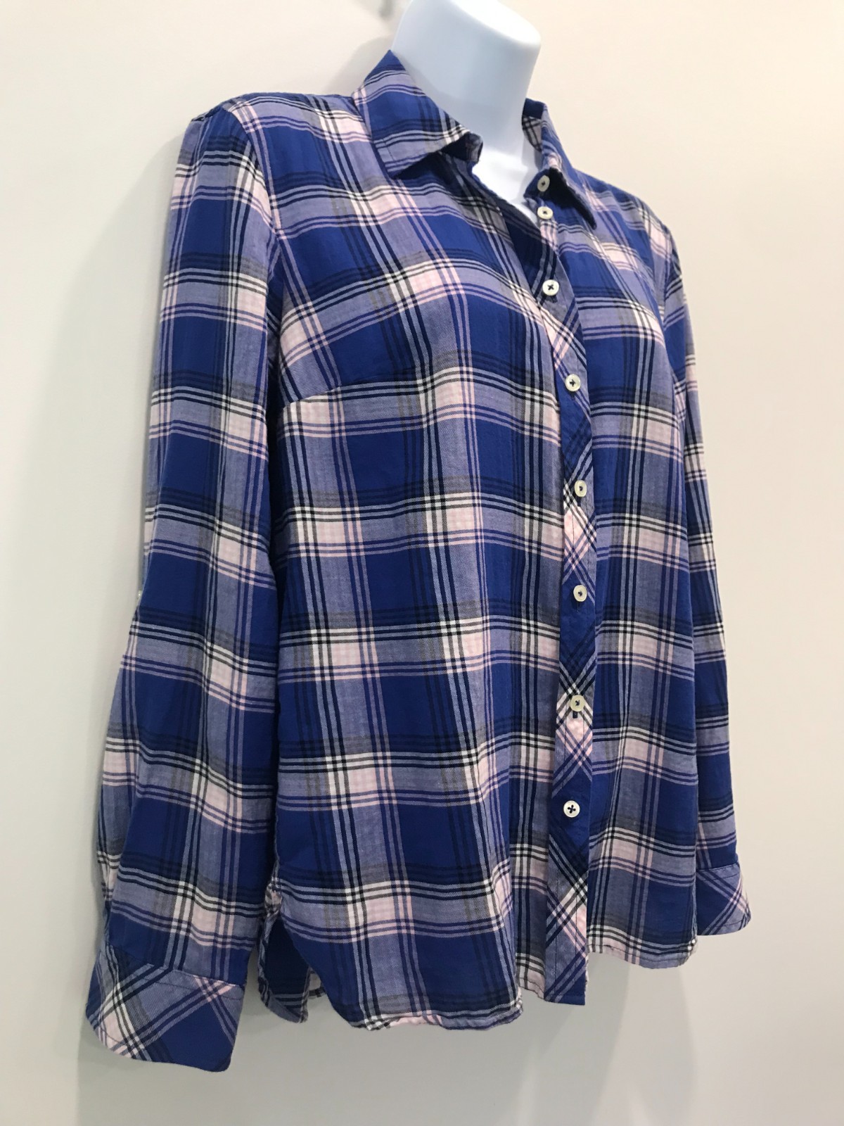 TALBOTS BUTTON FRONT COLLARED SHIRT LONG SLEEVE C… - image 2