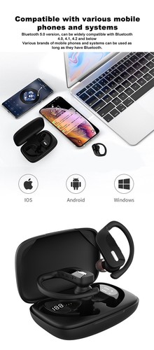 Kabellose Bluetooth Kopfhörer Headphones Sport Ohrbügel Laufen Bass Ohrhörer - Bild 17 von 18