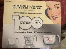 Pyrex Three Piece Glass Measuring Cup Set Limited Edition